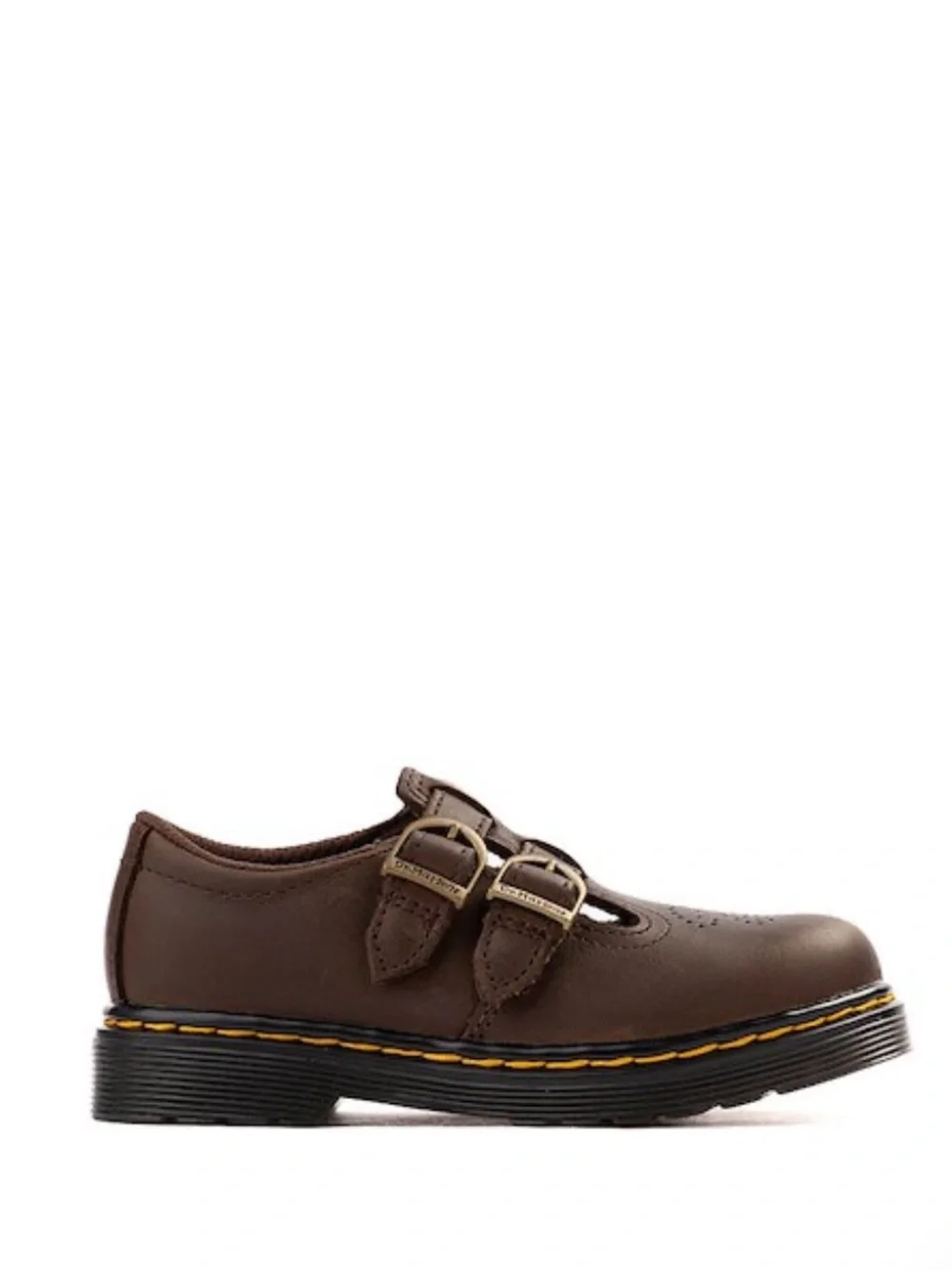Dr. Martens Kids Brown Leather Triple-Strap School Shoe
